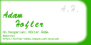 adam hofler business card